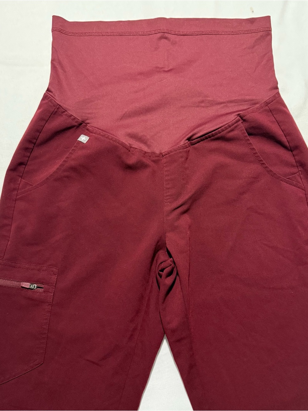 FIGS Maternity Technical Collection Scrub Pants Burgundy High Waisted Jogger S - Picture 2 of 15